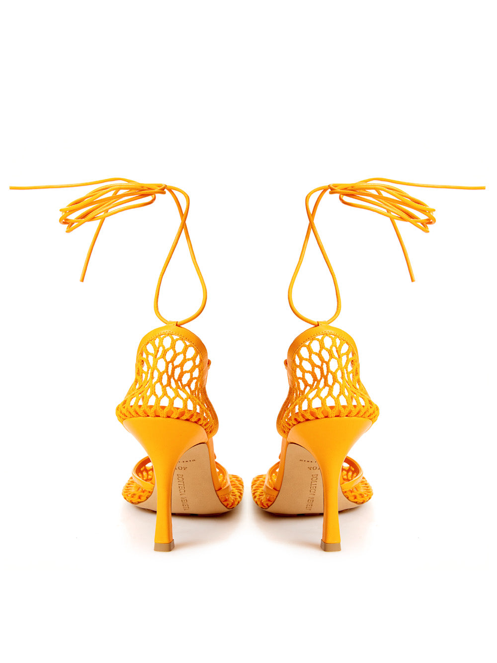 Bottega Veneta Orange Mesh Stretch Pumps