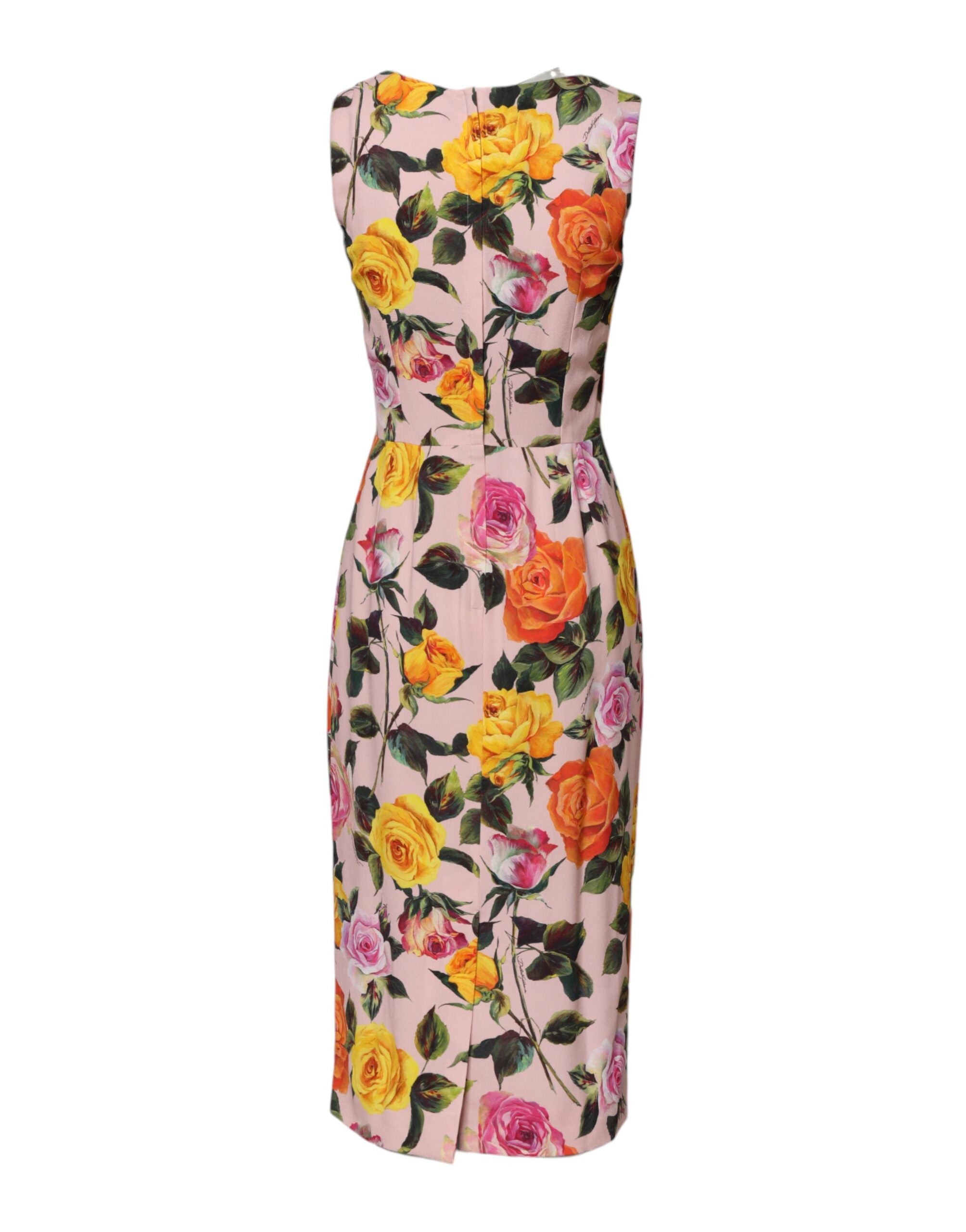 Dolce &amp; Gabbana – Knielanges Etuikleid mit mehrfarbigem Blumenmuster