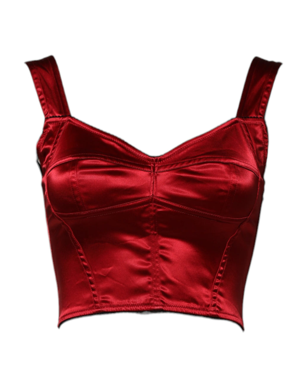 Dolce &amp; Gabbana Haut court bustier rouge sans manches style corset