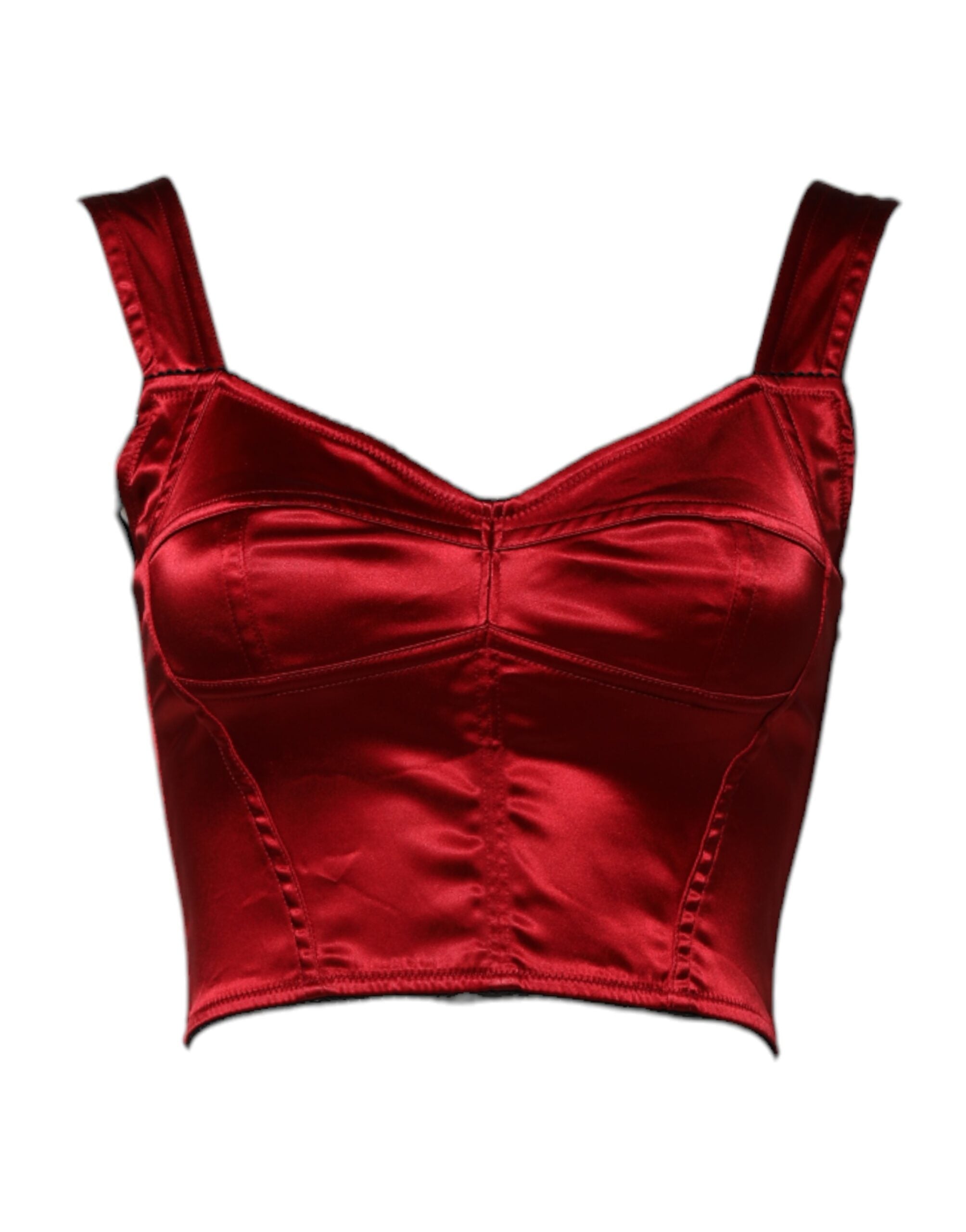 Dolce &amp; Gabbana Haut court bustier rouge sans manches style corset