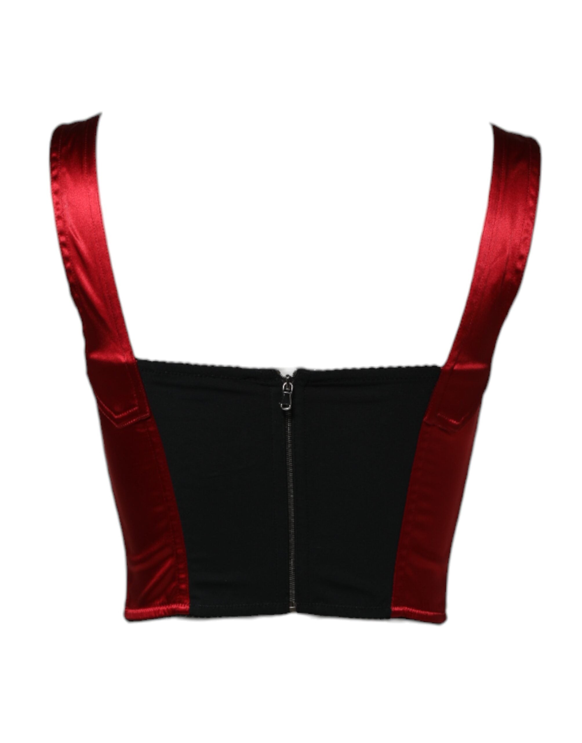 Dolce &amp; Gabbana Haut court bustier rouge sans manches style corset