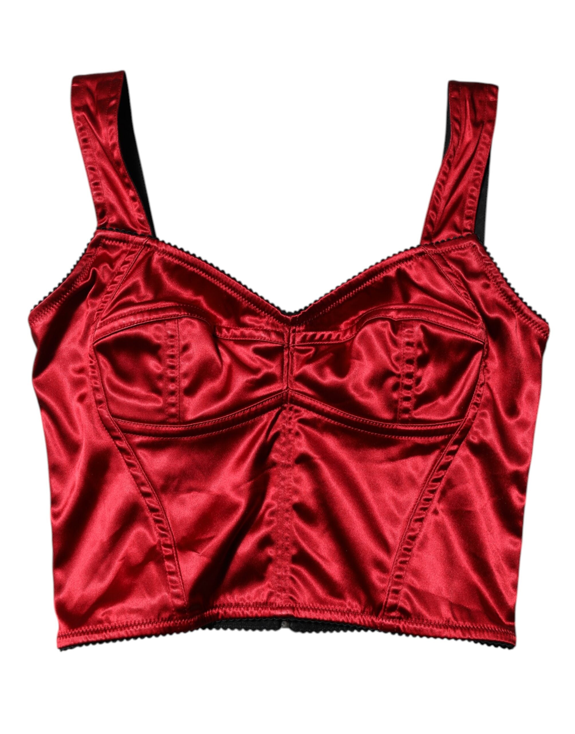 Dolce &amp; Gabbana Haut court bustier rouge sans manches style corset