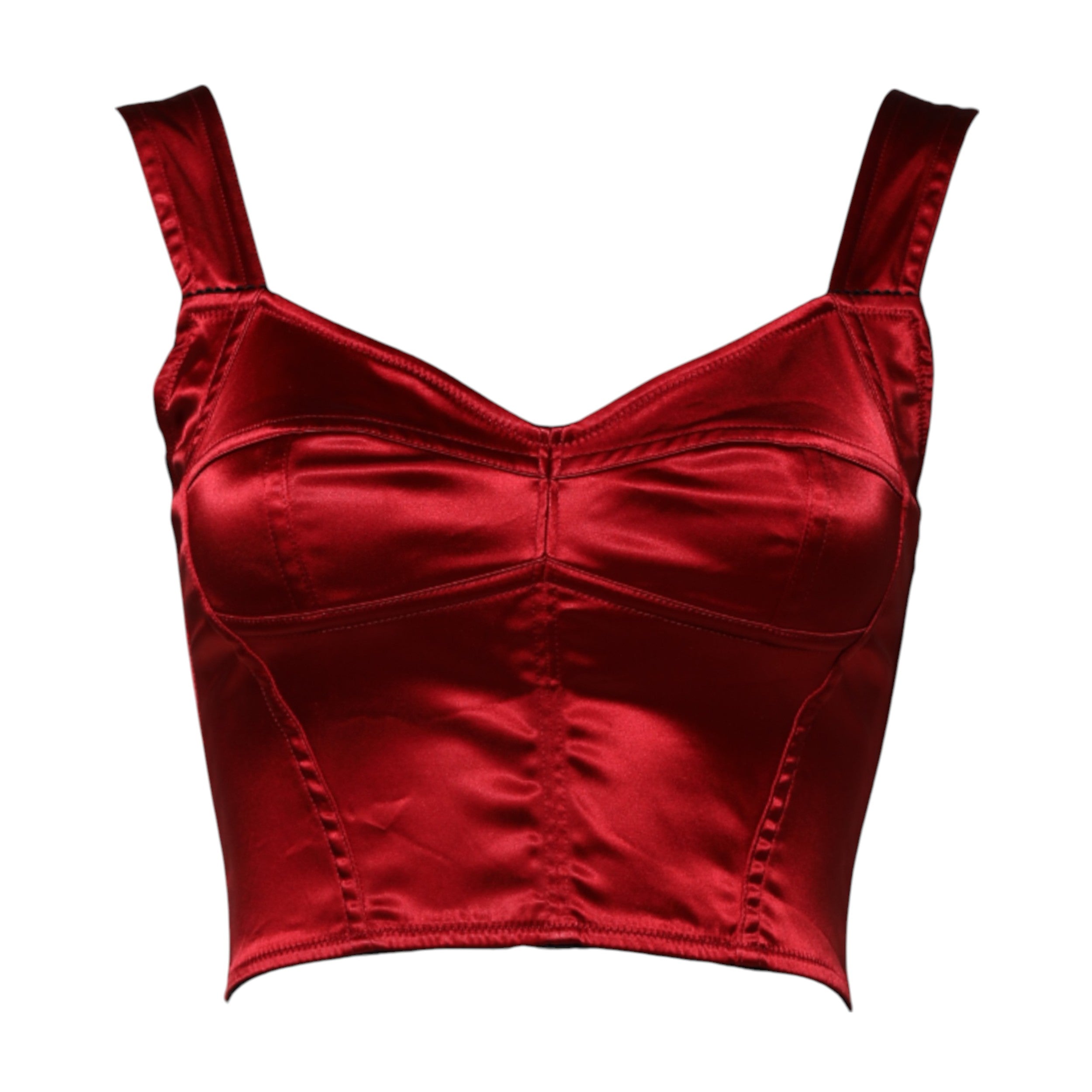 Dolce &amp; Gabbana Haut court bustier rouge sans manches style corset