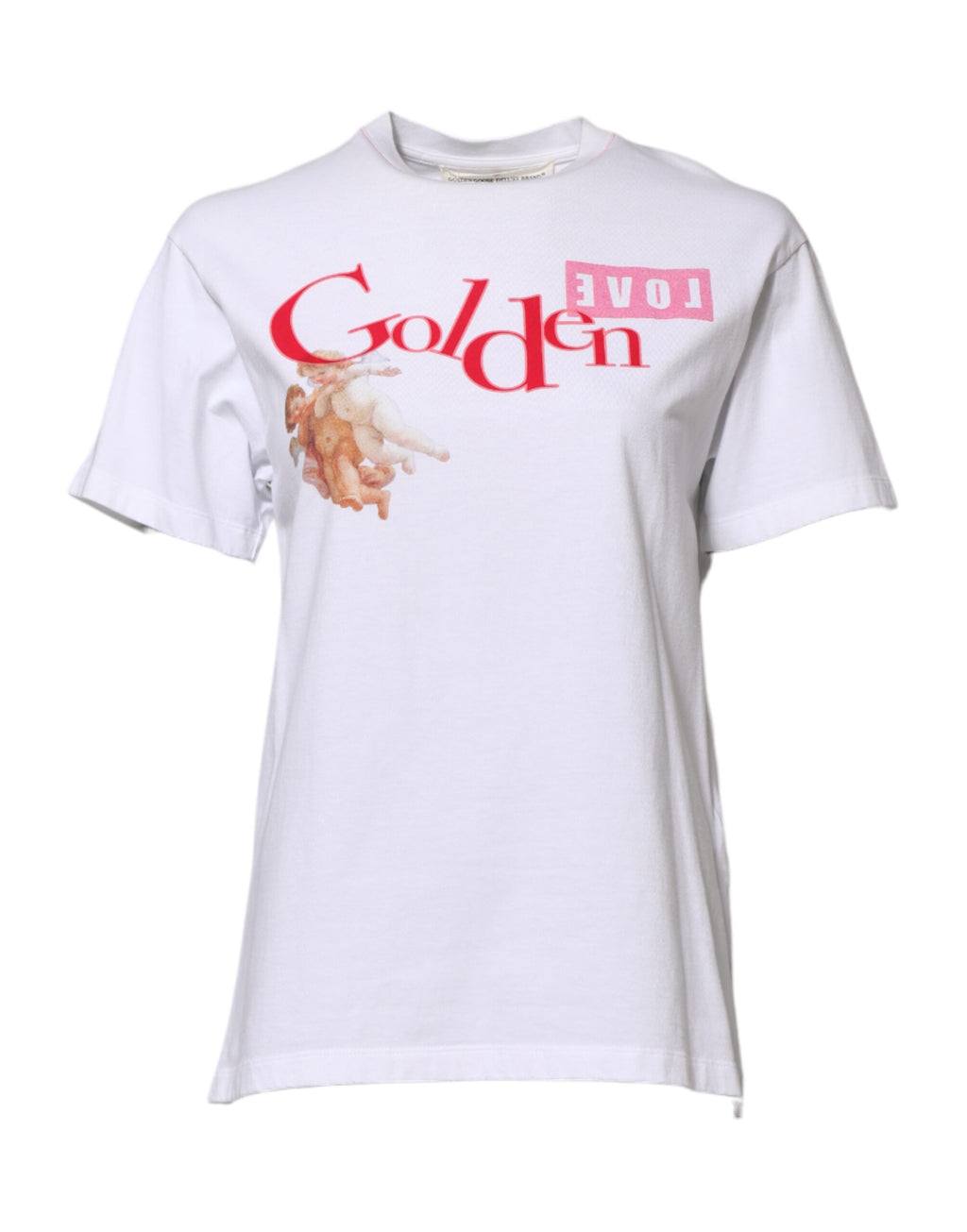 T-shirt col rond imprimé blanc Golden Goose