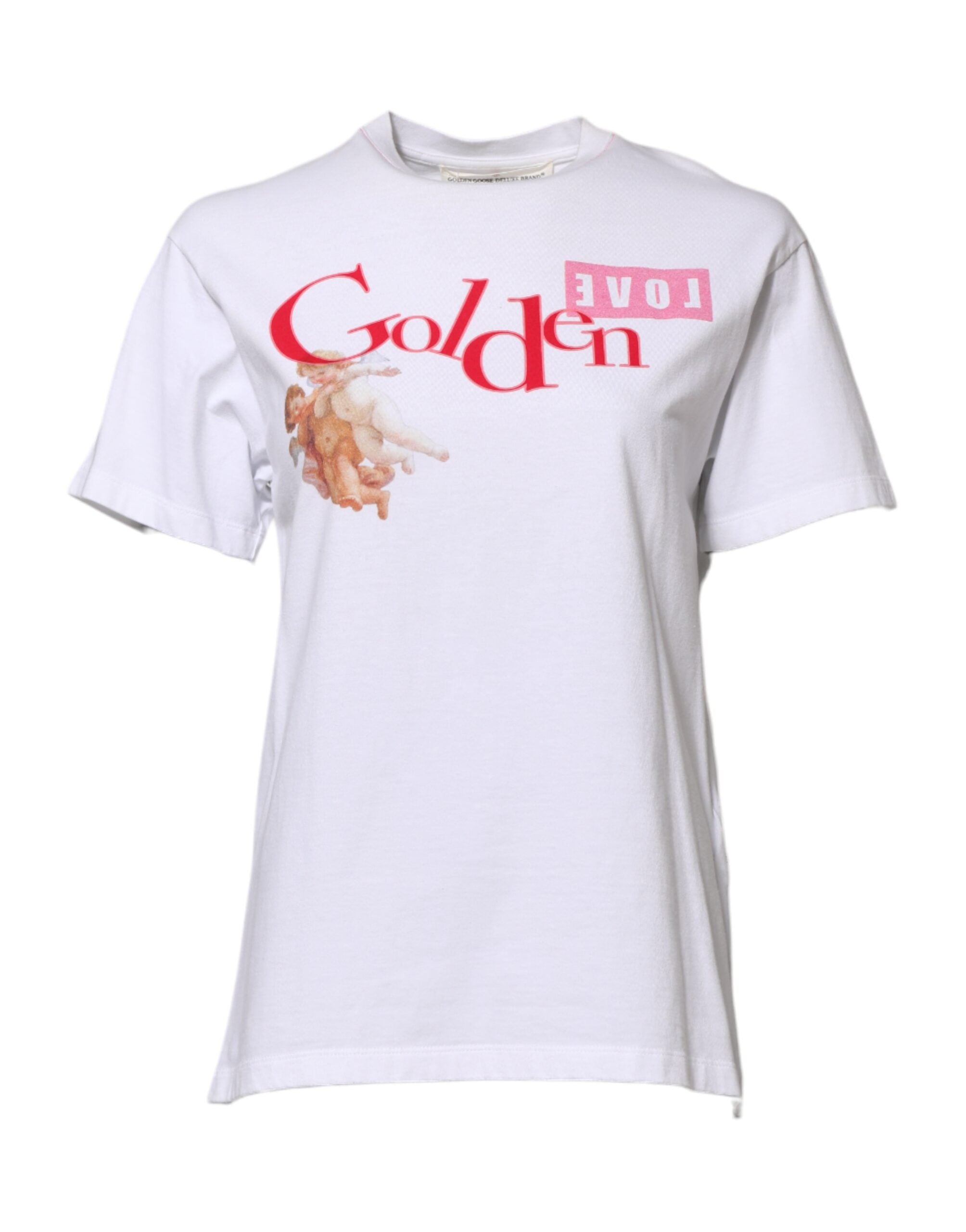 T-shirt col rond imprimé blanc Golden Goose