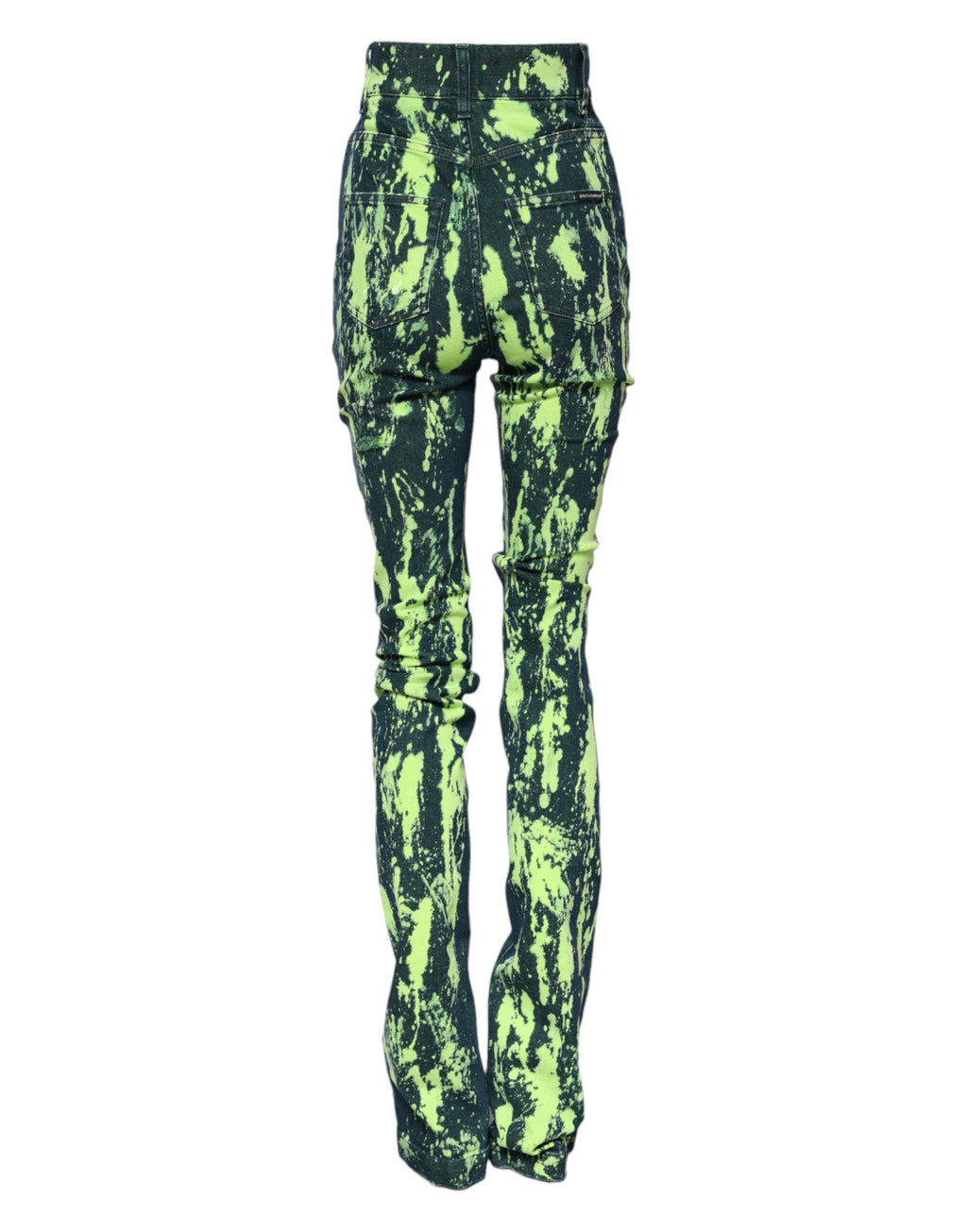 Jean taille haute en denim vert Dolce &amp; Gabbana Color Splash
