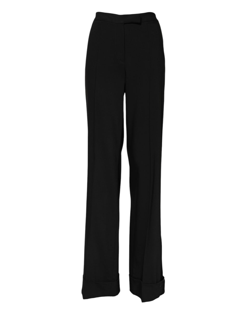 Pantalon évasé taille haute en laine noire Dolce &amp; Gabbana