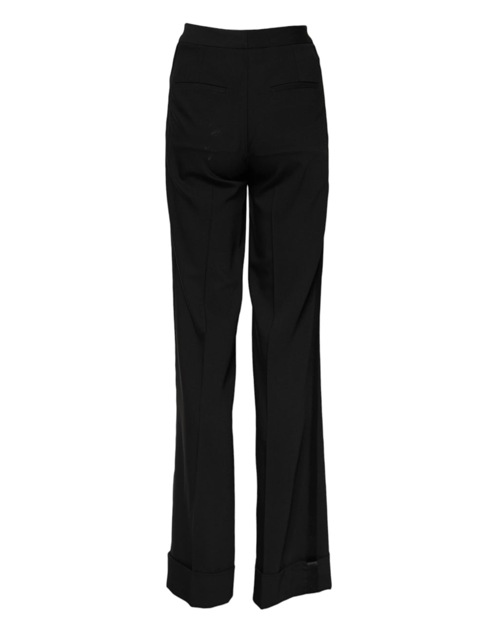 Pantalon évasé taille haute en laine noire Dolce &amp; Gabbana