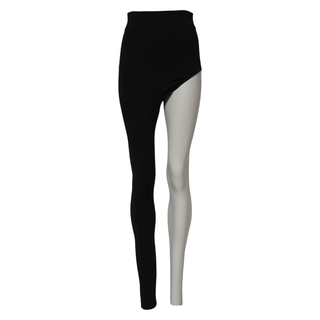 Dolce & Gabbana Black Wool High Waist Single Leg Pants