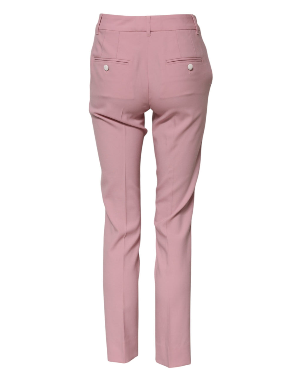 Pantalon fuselé taille haute en laine rose Dolce &amp; Gabbana