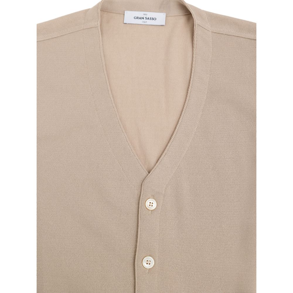 Veste sans manches en coton beige Gran Sasso