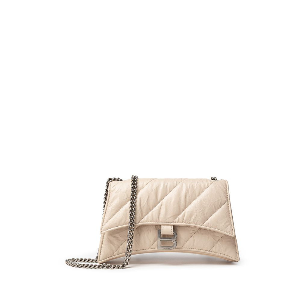 Sac à bandoulière en cuir beige Balenciaga