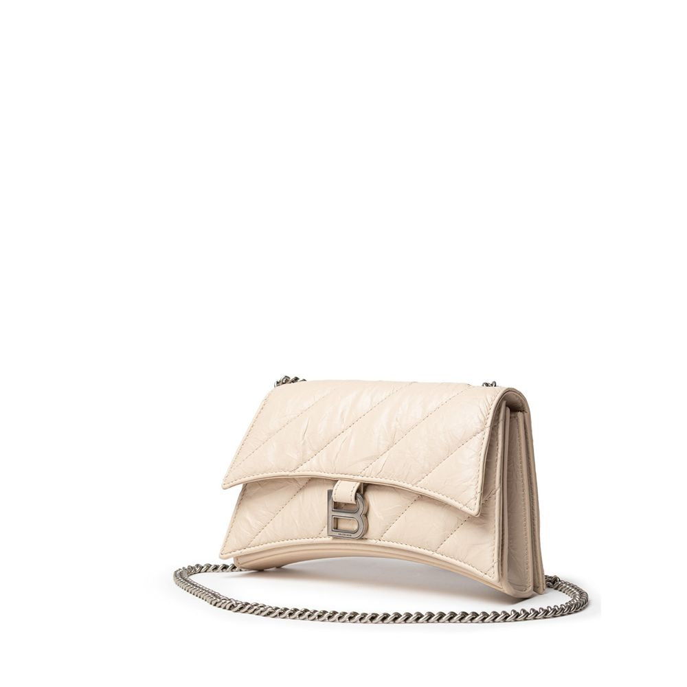 Sac à bandoulière en cuir beige Balenciaga