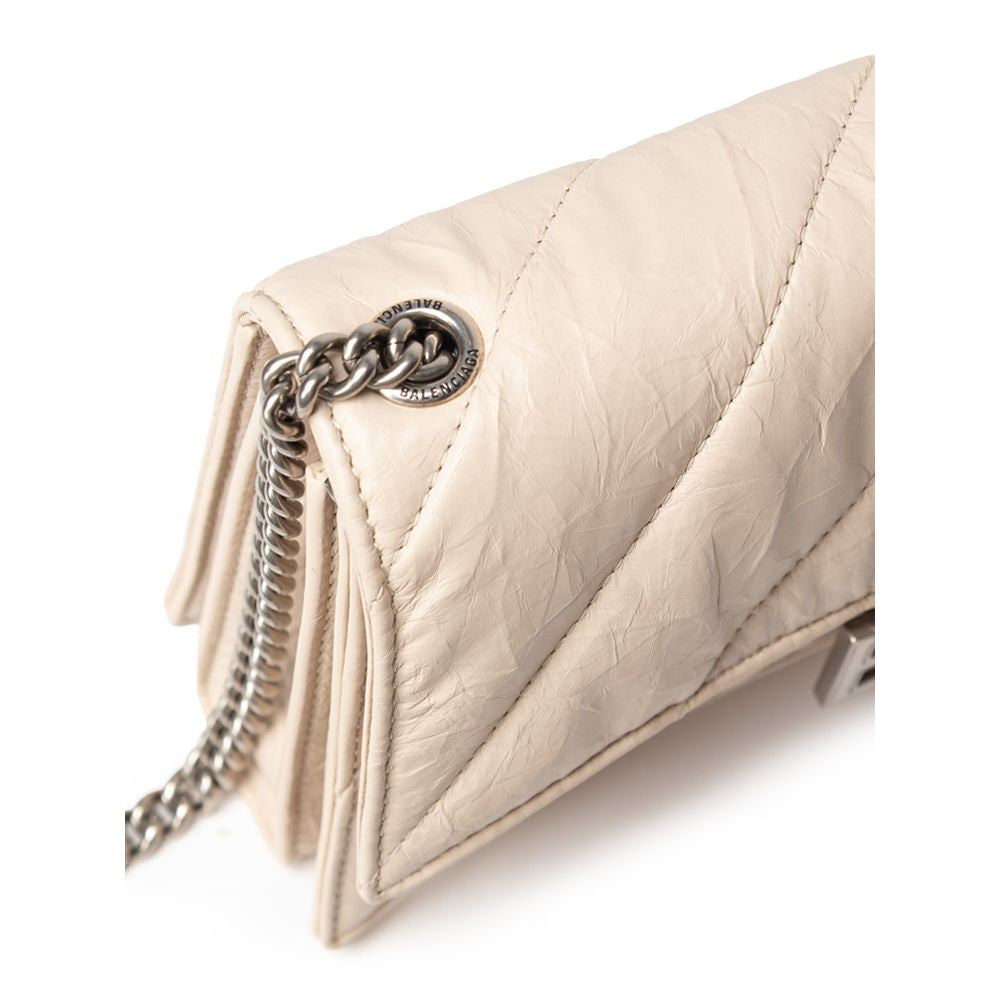 Sac à bandoulière en cuir beige Balenciaga