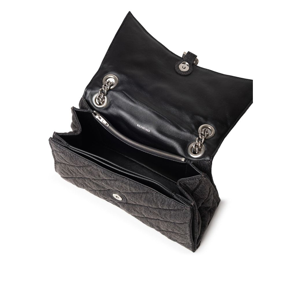Balenciaga Black Fabric And Leather T-Shirt