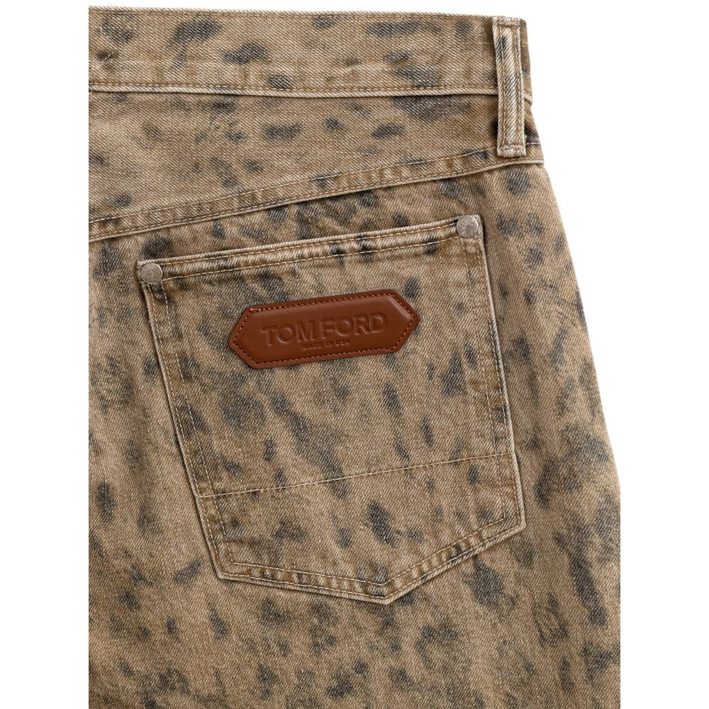 Jean fuselé en coton beige Tom Ford