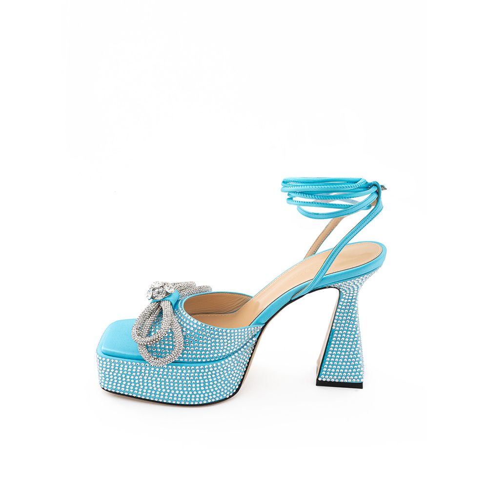 MACH &amp; MACH Plateforme en cuir bleu