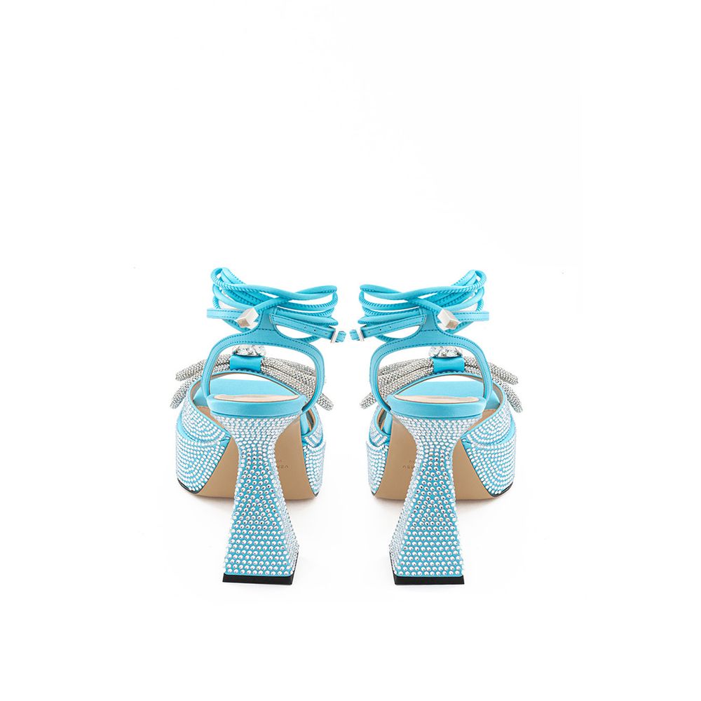 MACH &amp; MACH Plateforme en cuir bleu