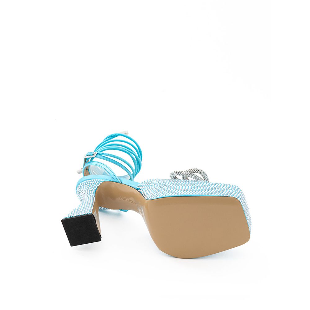 MACH &amp; MACH Plateforme en cuir bleu