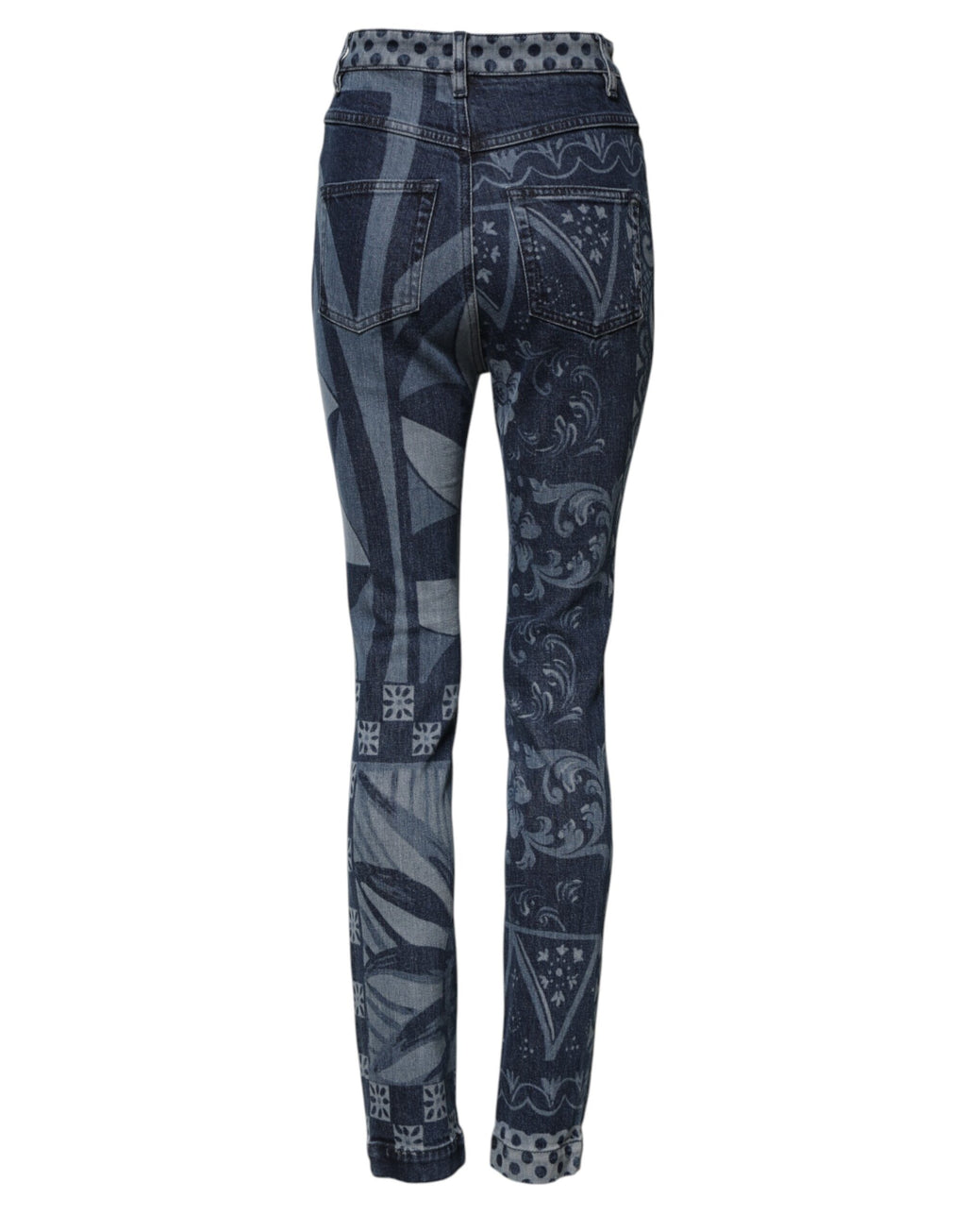 Jean skinny en coton à imprimé graphique bleu Dolce &amp; Gabbana 