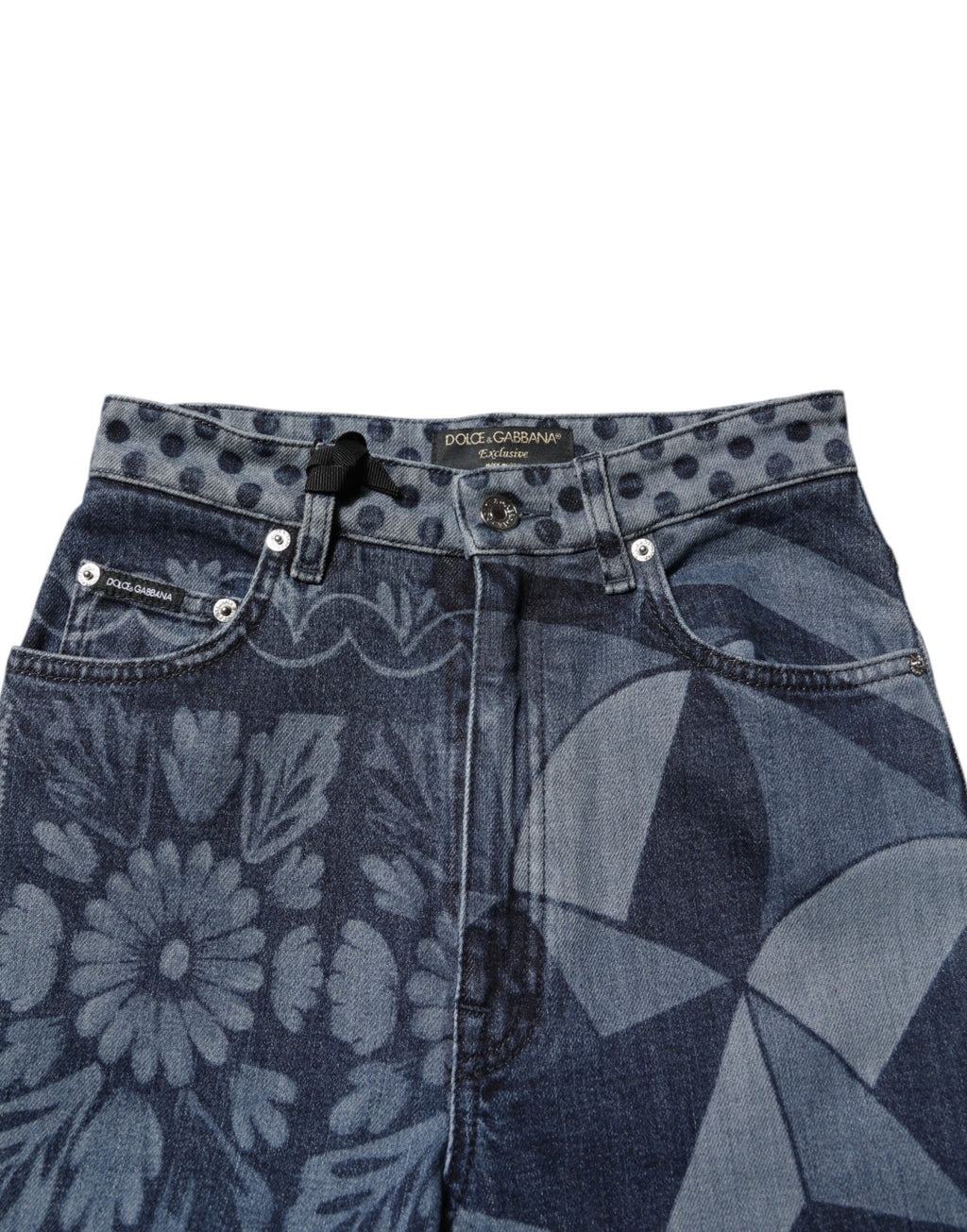 Jean skinny en coton à imprimé graphique bleu Dolce &amp; Gabbana 
