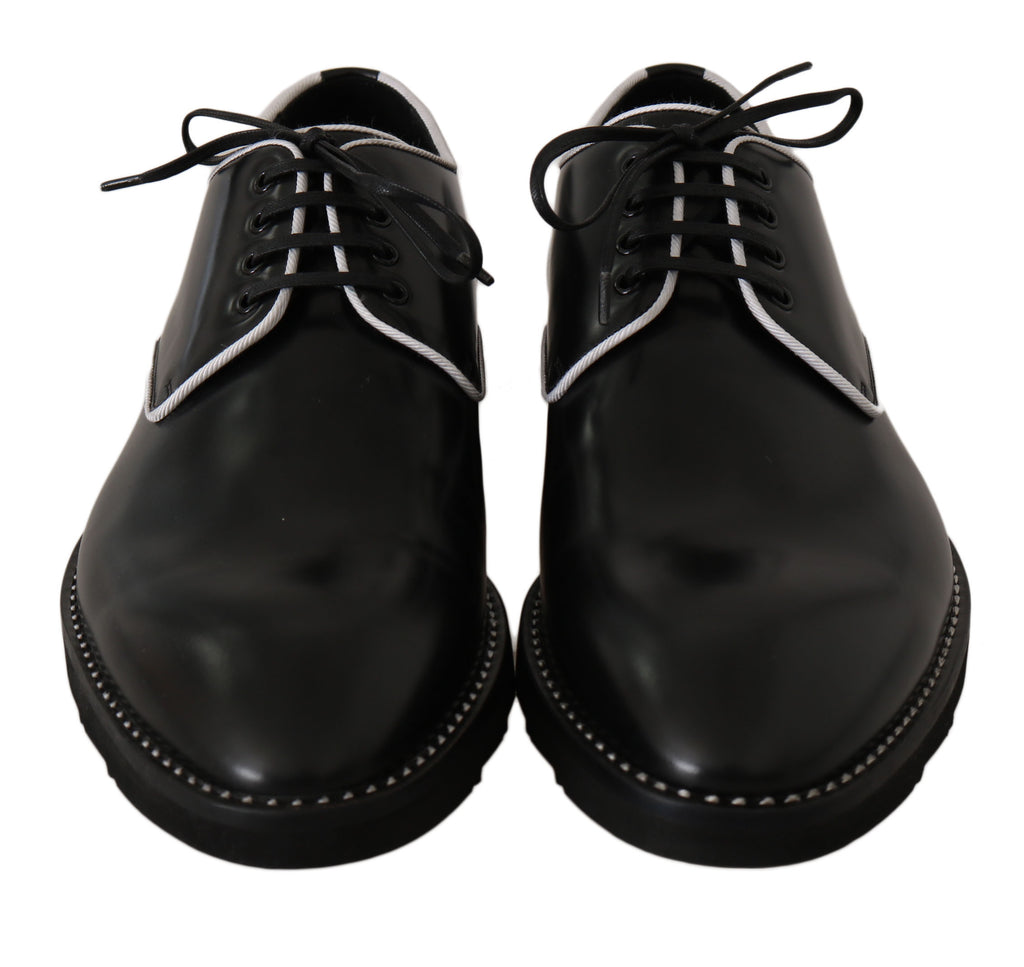 Chaussures Derby élégantes en cuir noir Dolce &amp; Gabbana
