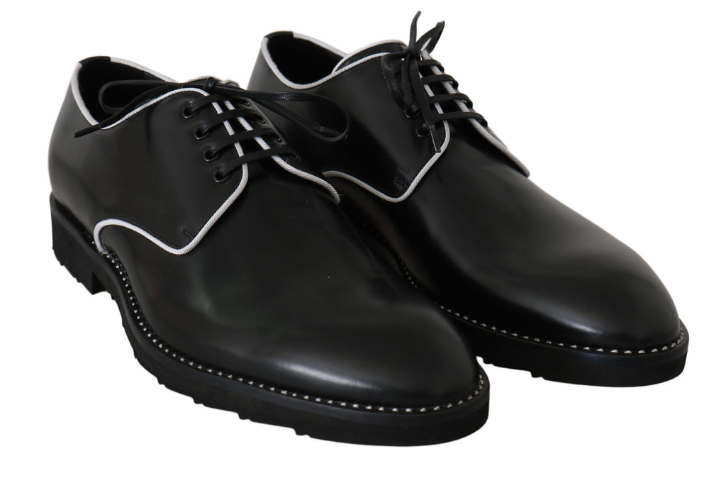 Chaussures Derby élégantes en cuir noir Dolce &amp; Gabbana