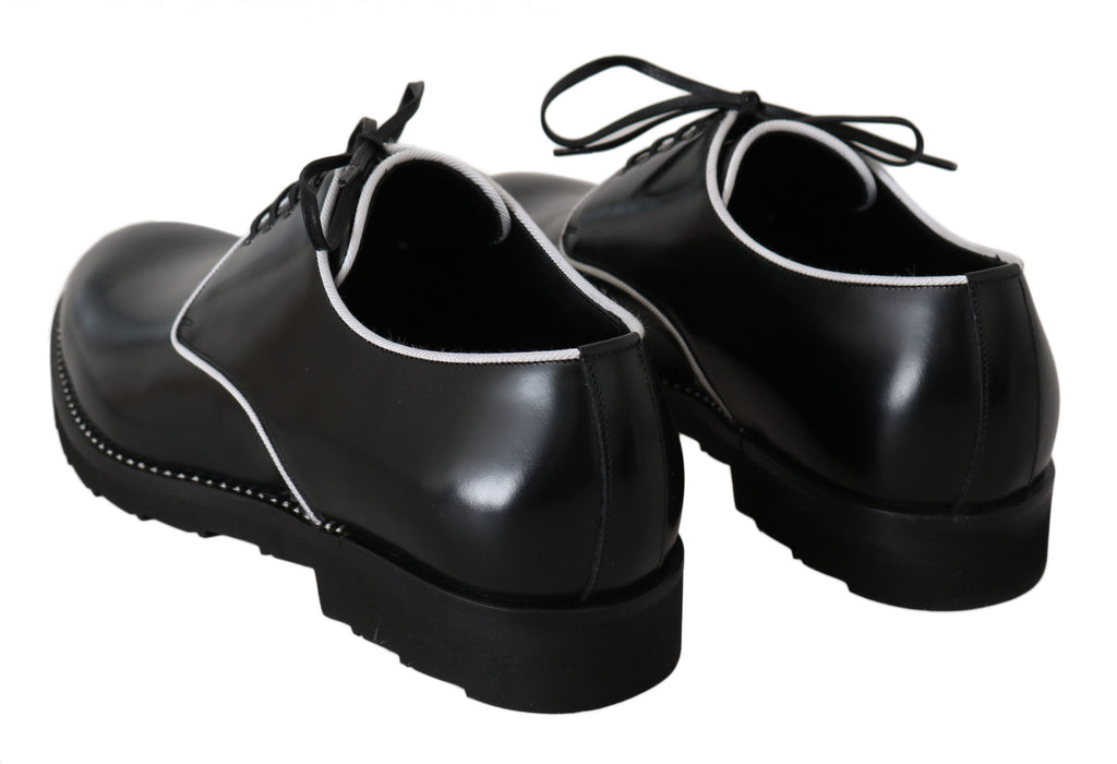 Chaussures Derby élégantes en cuir noir Dolce &amp; Gabbana