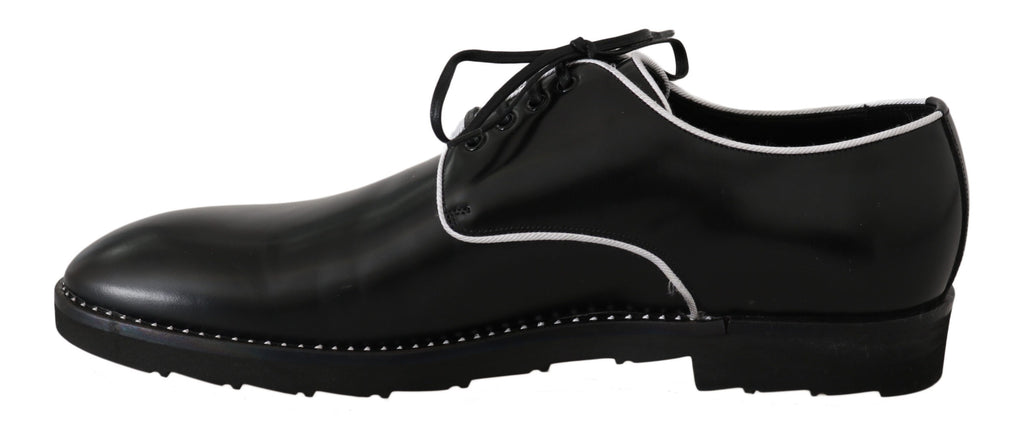 Chaussures Derby élégantes en cuir noir Dolce &amp; Gabbana