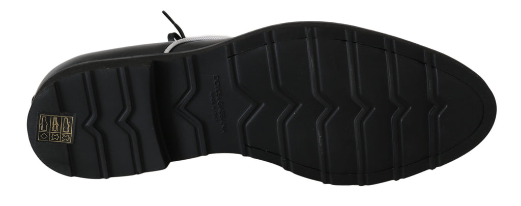 Chaussures Derby élégantes en cuir noir Dolce &amp; Gabbana