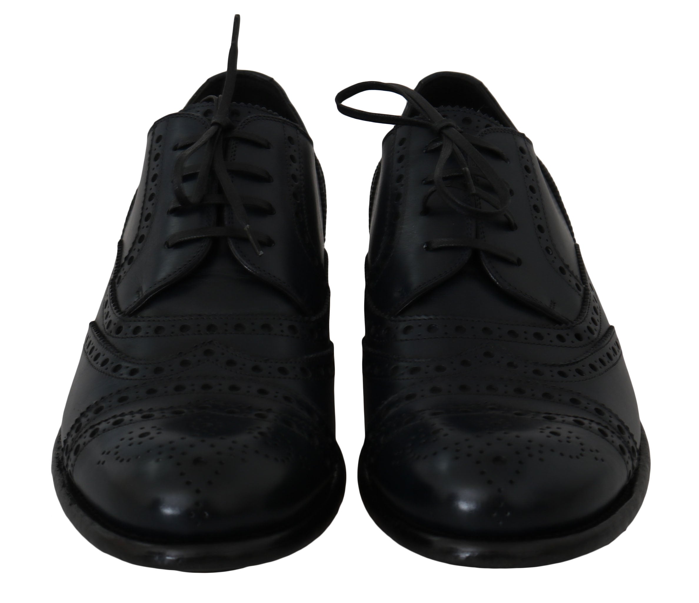 Chaussures Derby élégantes à bout golf en cuir bleu Dolce &amp; Gabbana