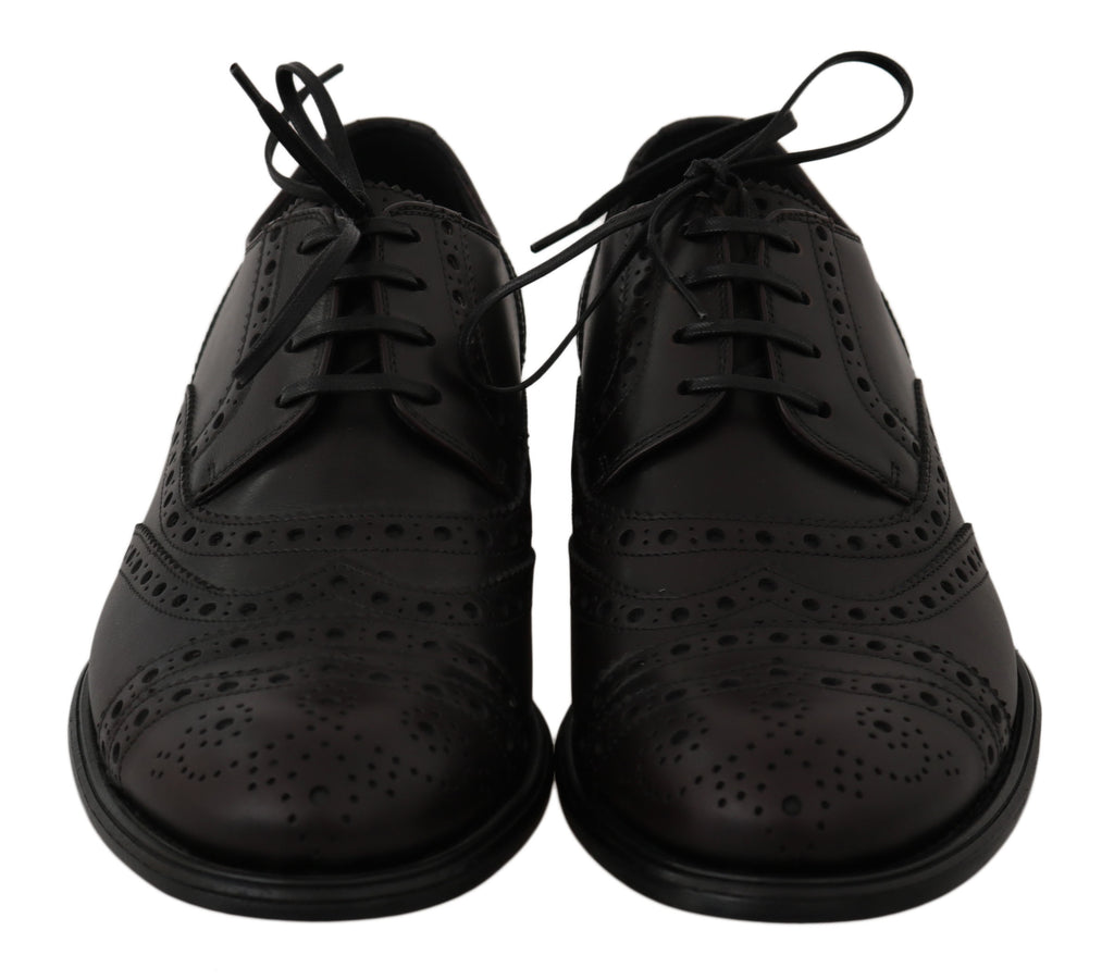 Dolce &amp; Gabbana – Elegante Derby-Schuhe mit Flügelkappe in Bordeaux
