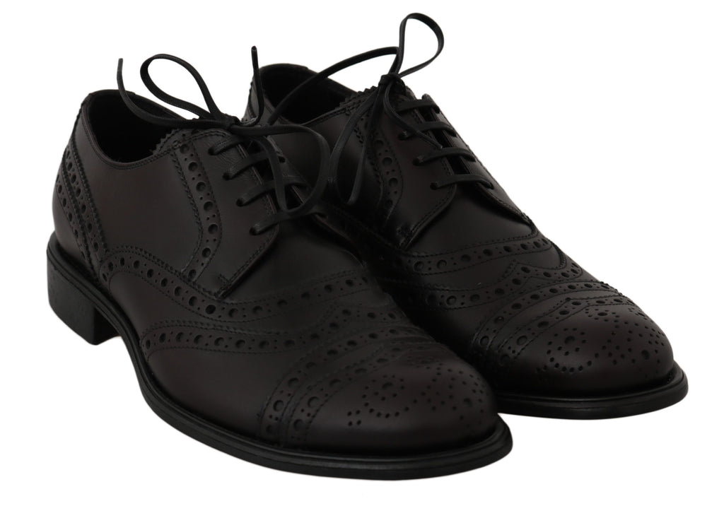Dolce &amp; Gabbana – Elegante Derby-Schuhe mit Flügelkappe in Bordeaux