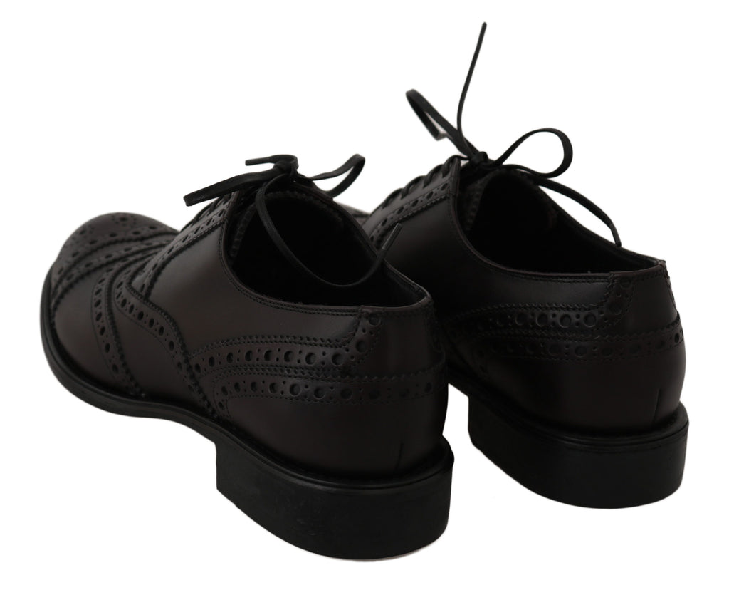 Dolce &amp; Gabbana – Elegante Derby-Schuhe mit Flügelkappe in Bordeaux
