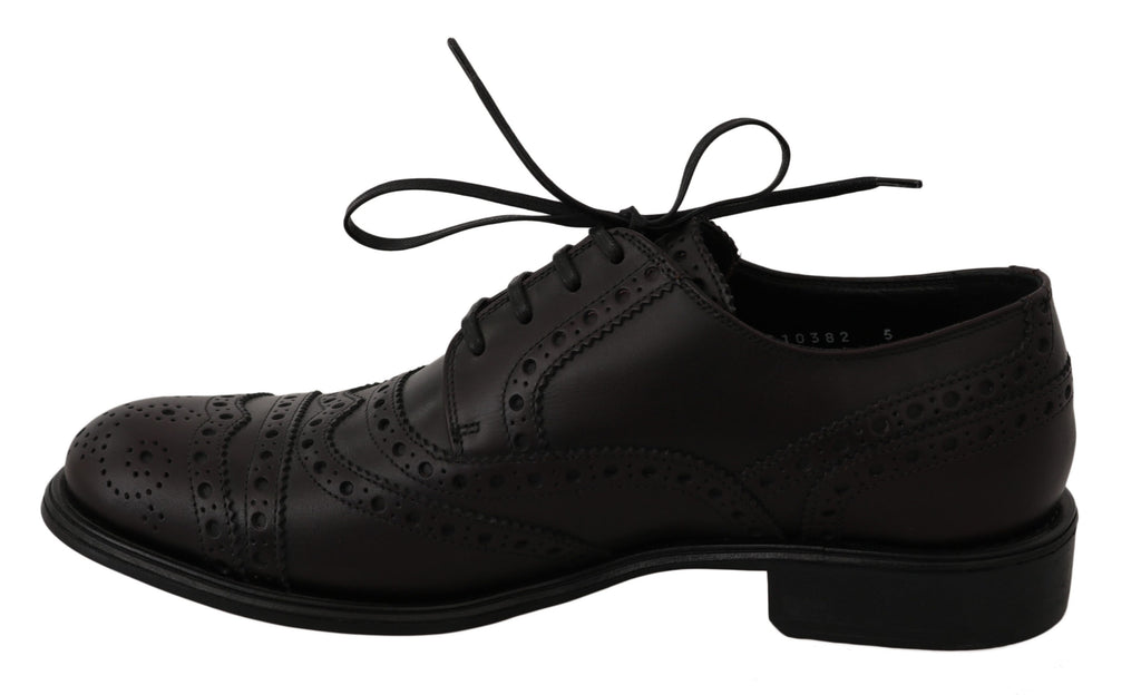 Dolce &amp; Gabbana – Elegante Derby-Schuhe mit Flügelkappe in Bordeaux