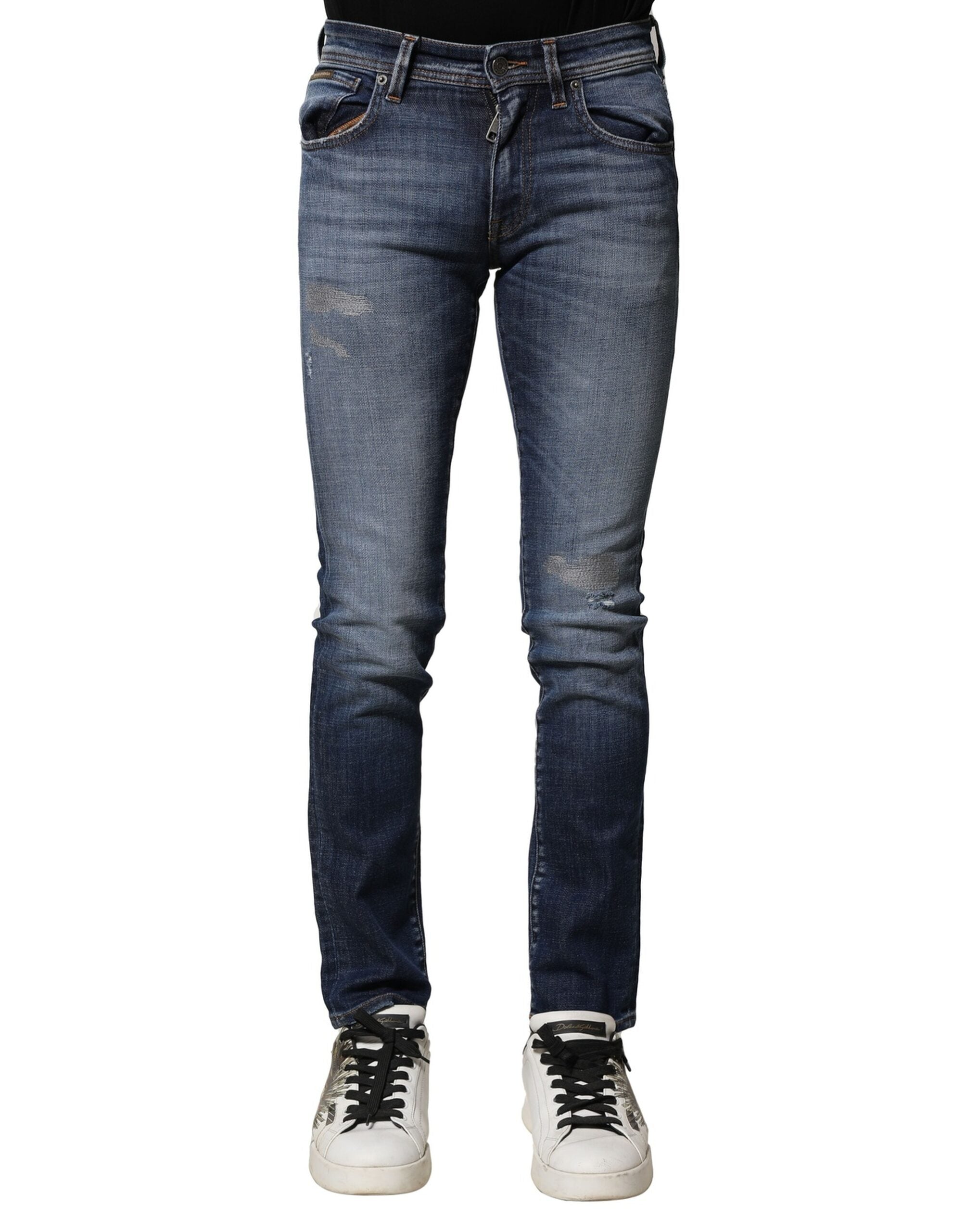 Jean slim en coton délavé bleu Dolce &amp; Gabbana pour homme