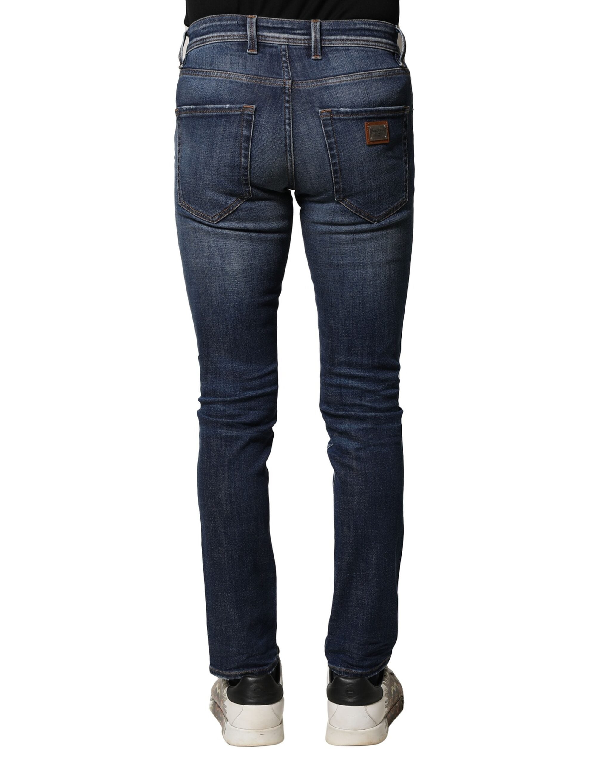 Jean slim en coton délavé bleu Dolce &amp; Gabbana pour homme