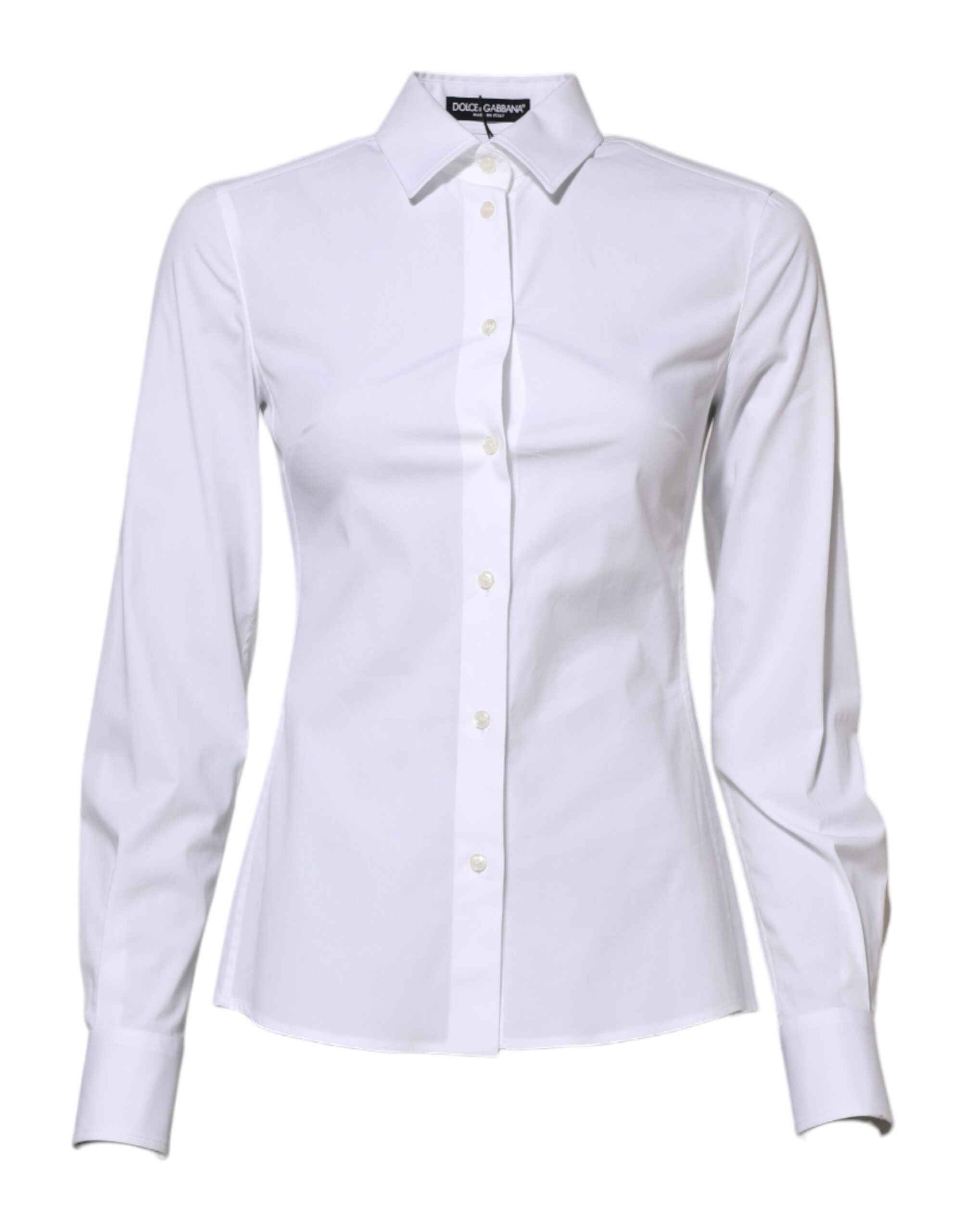 Dolce &amp; Gabbana - Chemise blanche à manches longues et col en coton