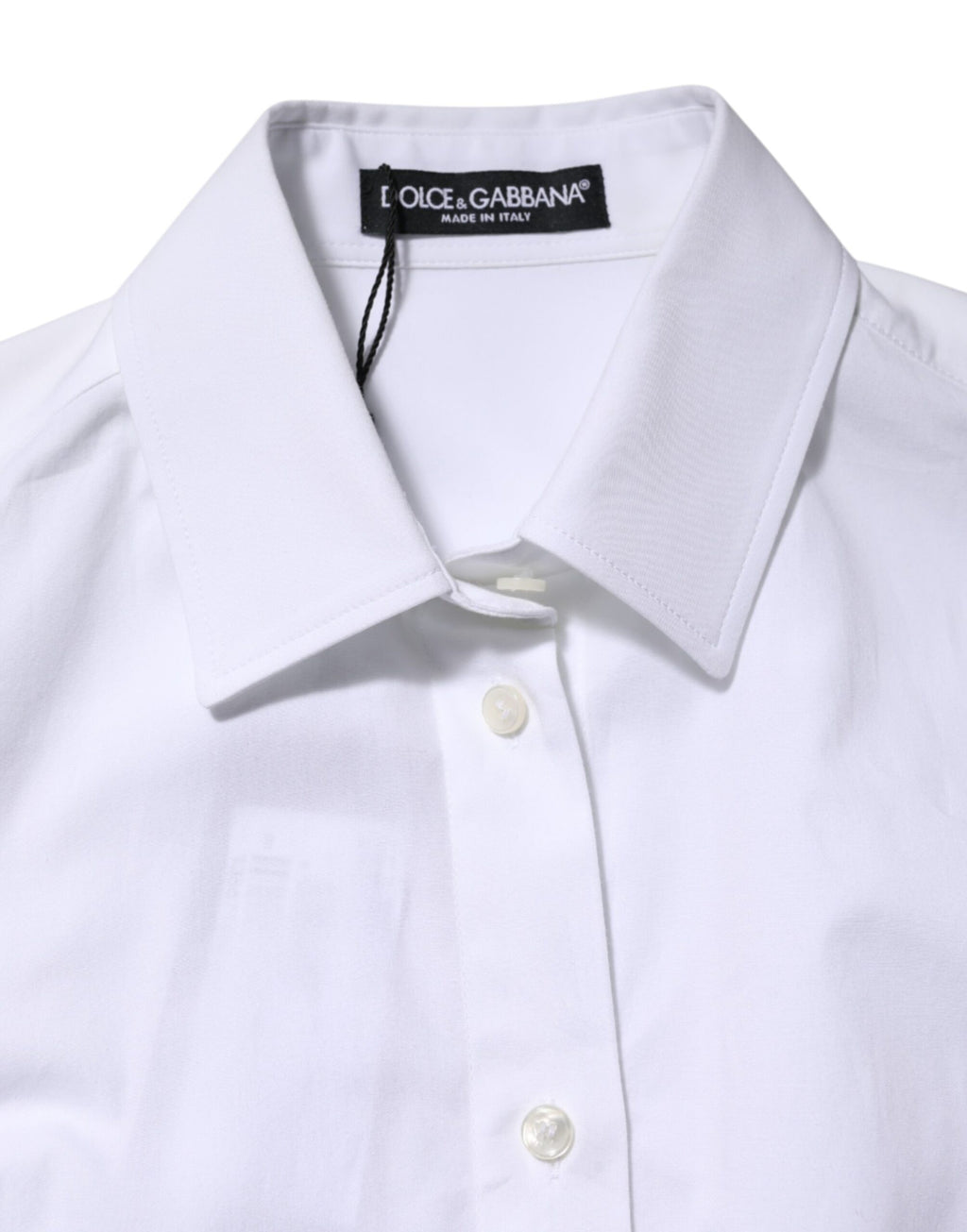 Dolce &amp; Gabbana - Chemise blanche à manches longues et col en coton
