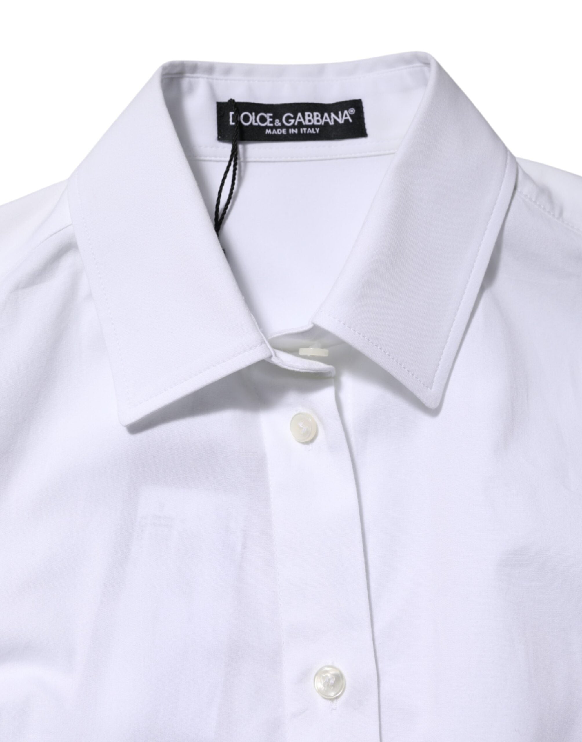 Dolce &amp; Gabbana - Chemise blanche à manches longues et col en coton