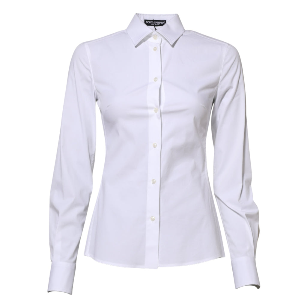 Dolce &amp; Gabbana - Chemise blanche à manches longues et col en coton