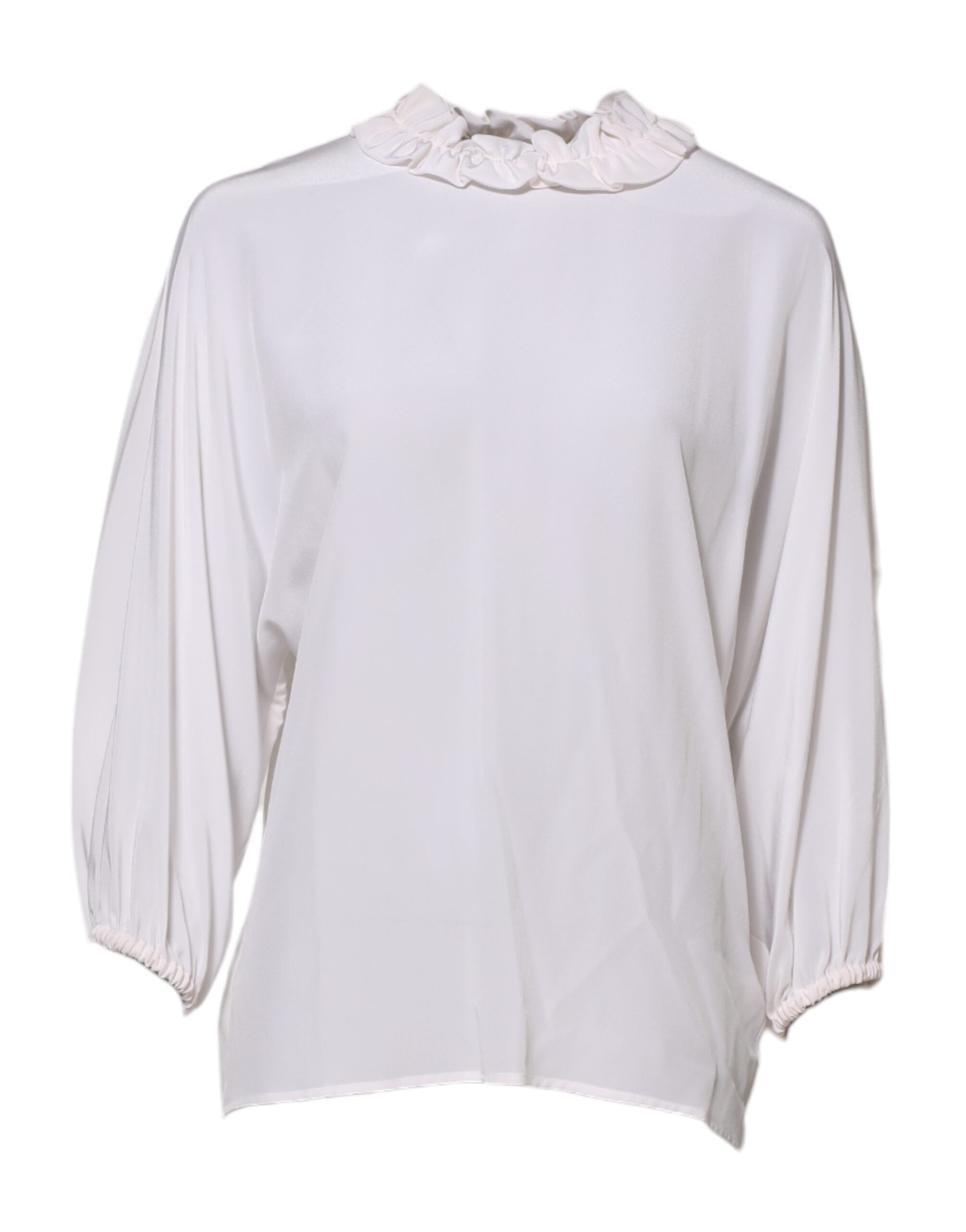 Chemisier blanc à encolure volantée Dolce &amp; Gabbana
