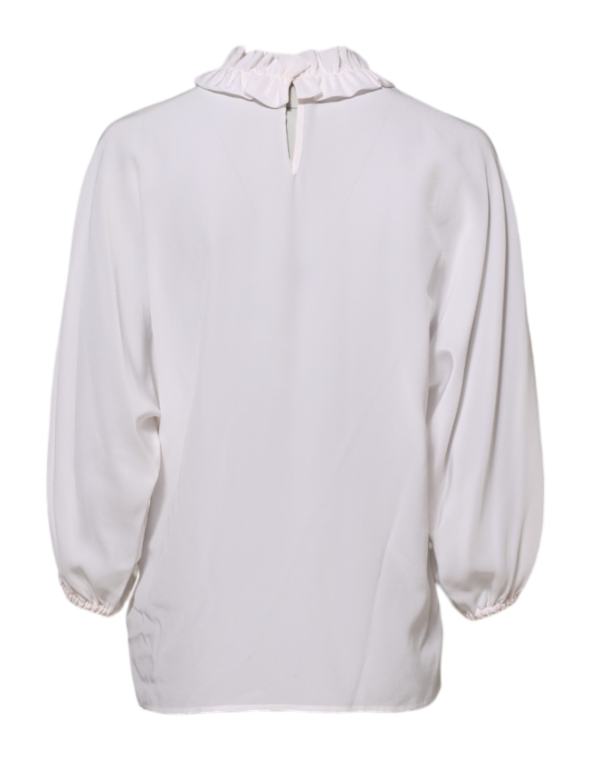 Chemisier blanc à encolure volantée Dolce &amp; Gabbana