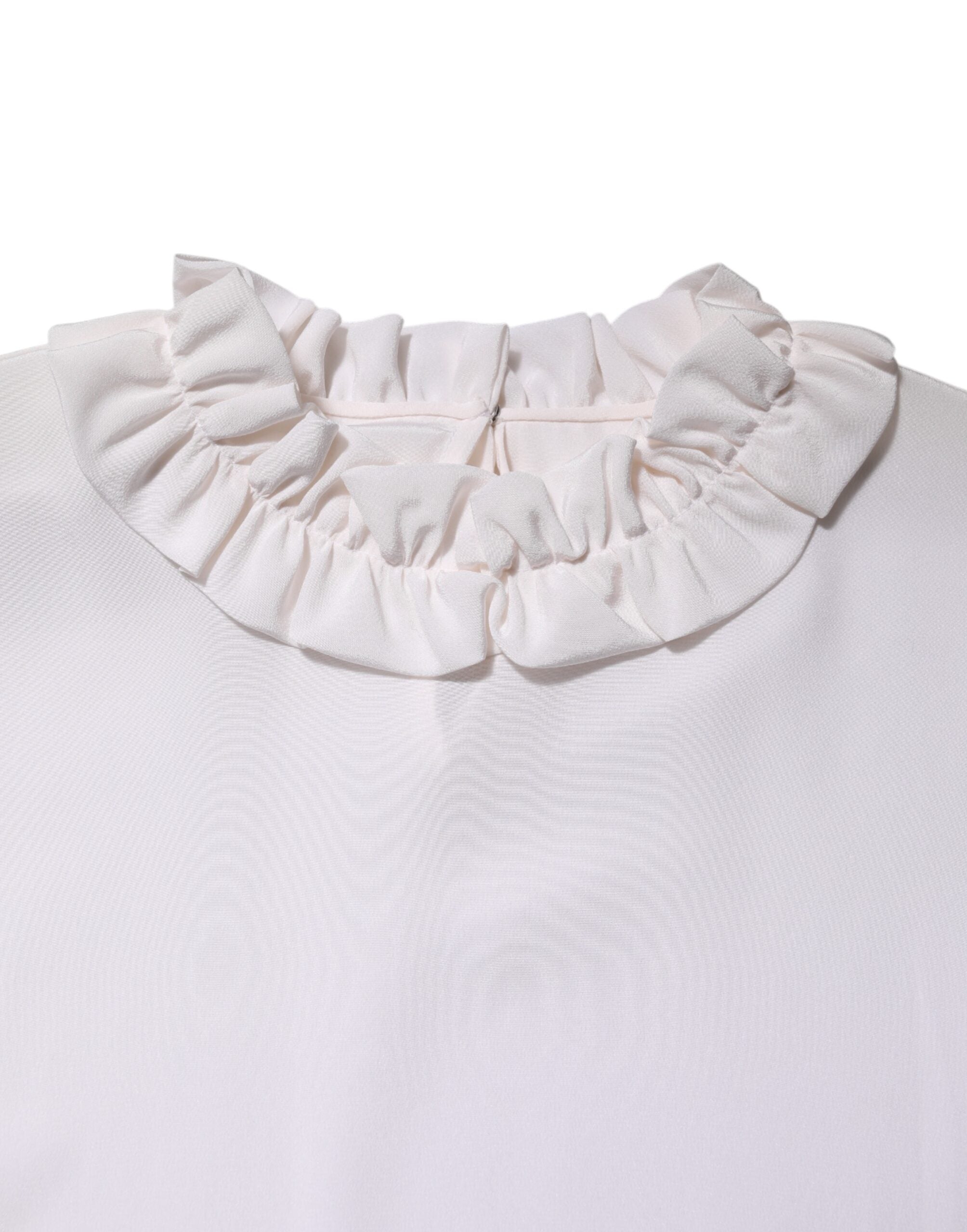 Chemisier blanc à encolure volantée Dolce &amp; Gabbana