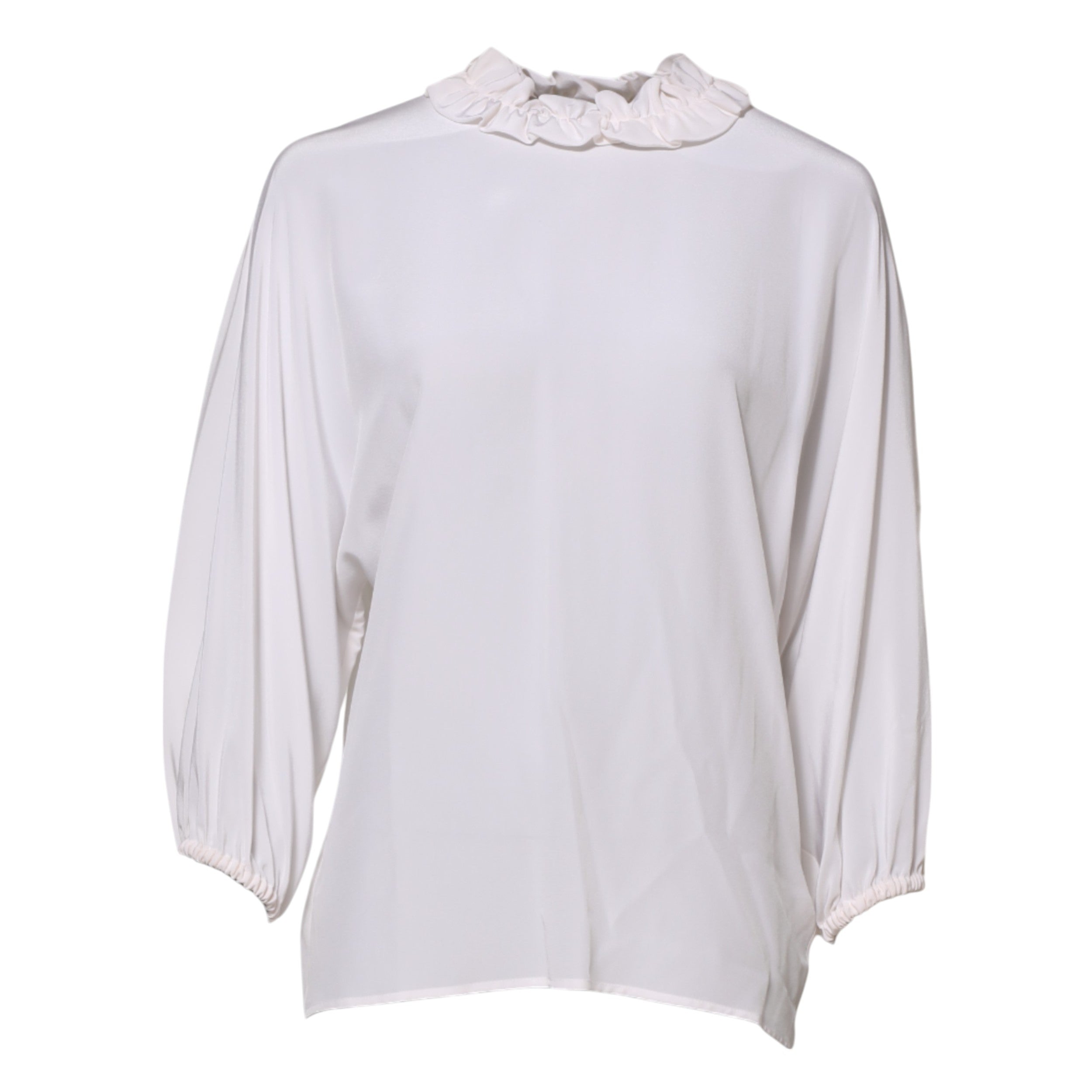 Chemisier blanc à encolure volantée Dolce &amp; Gabbana