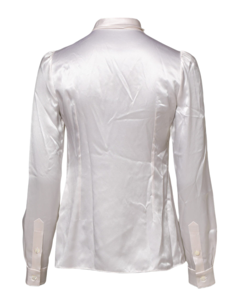 Chemisier blanc à manches longues et col Ascot Dolce &amp; Gabbana
