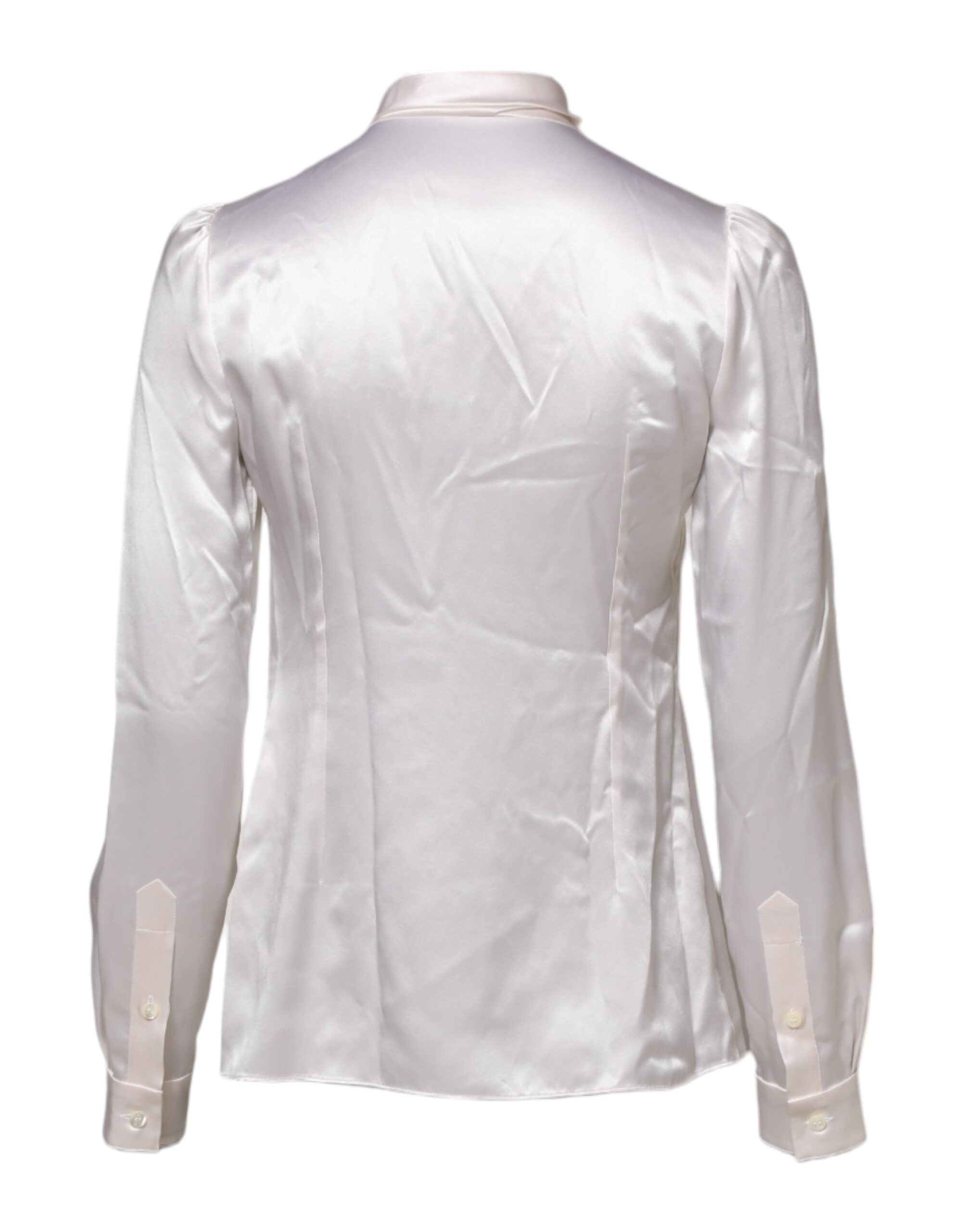 Chemisier blanc à manches longues et col Ascot Dolce &amp; Gabbana