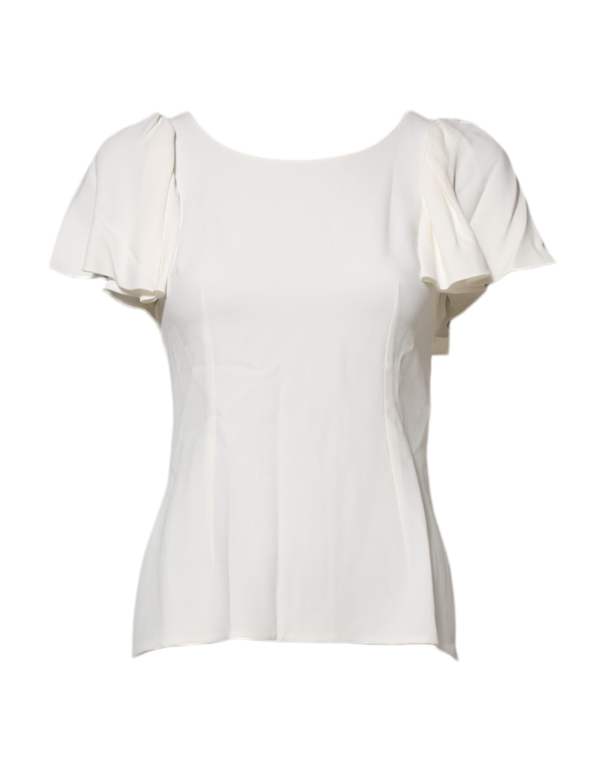 Chemisier blanc à col rond et manches courtes Dolce &amp; Gabbana