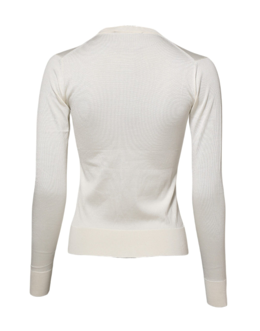 Pull cardigan boutonné en soie blanche Dolce &amp; Gabbana Lily