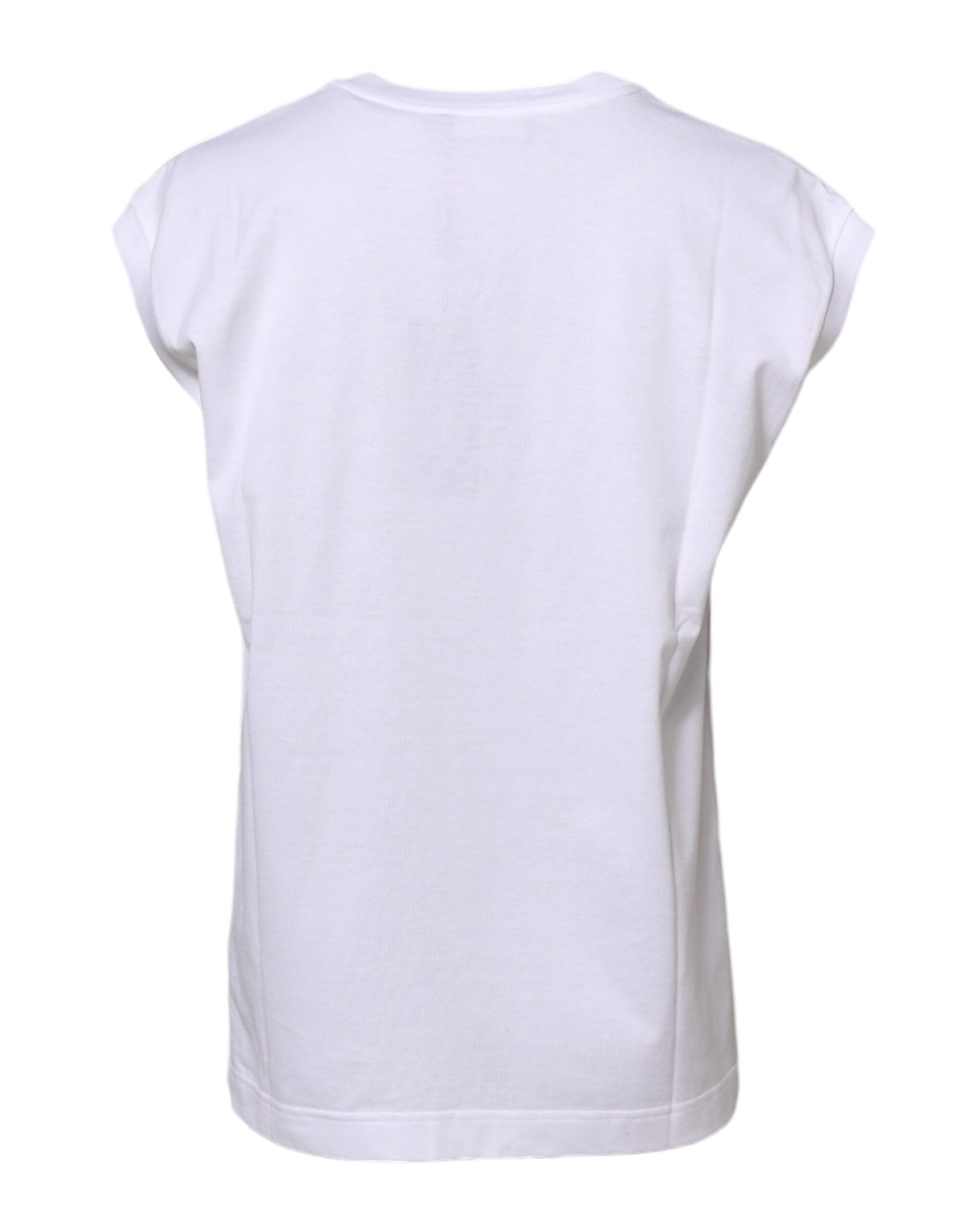 T-shirt débardeur sans manches en coton blanc Dolce &amp; Gabbana pour femme